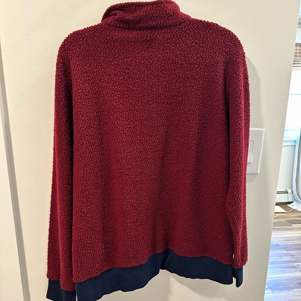 Patagonia Woolyester Fleece Pullover Women’s Burgundy Oxide Red/Blue Trim XL - Picture 6 of 9